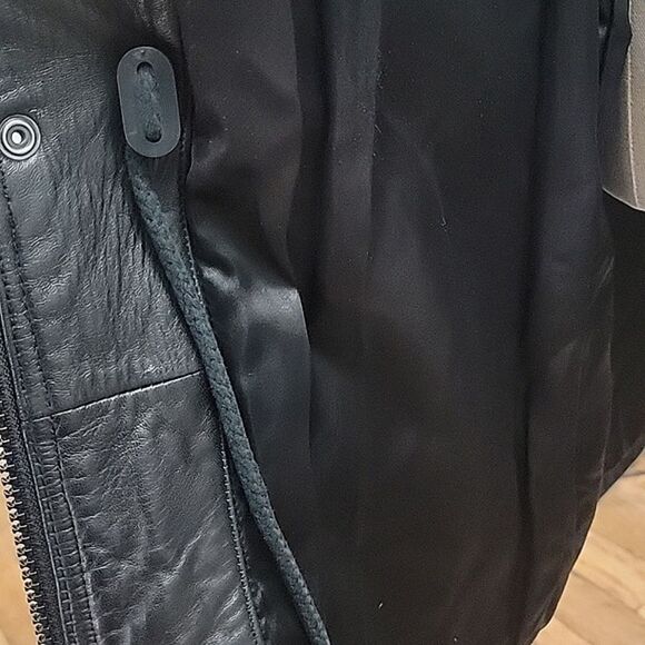 Andrew Marc Soft Black leather Field Jacket - Vintage, drawstring, Men's SZ L - Picture 12 of 15